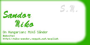 sandor miko business card